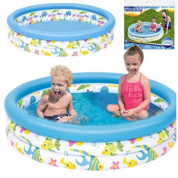 40" CORAL REEF INFLATABLE Child Swimming Pool Fish Tropical Ages 2 Yr+ Backyard